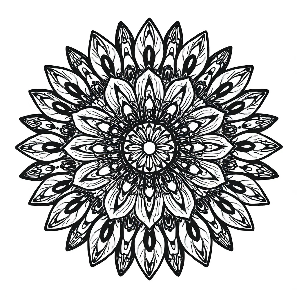 Floral mandalas a detailed floral mandala — easy floral mandalas coloring page (ages 2–5)