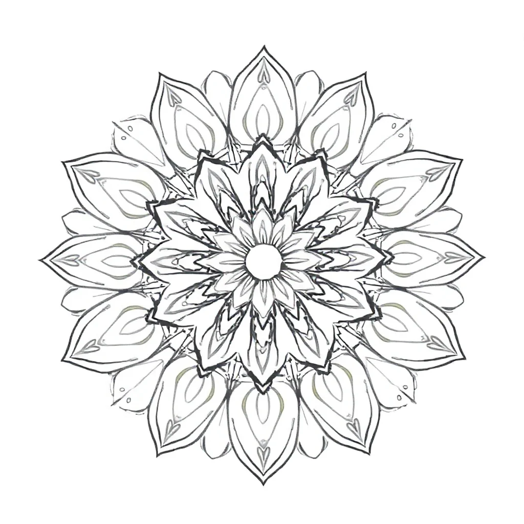 Floral mandalas a floral mandala — easy floral mandalas coloring page (ages 2–5)