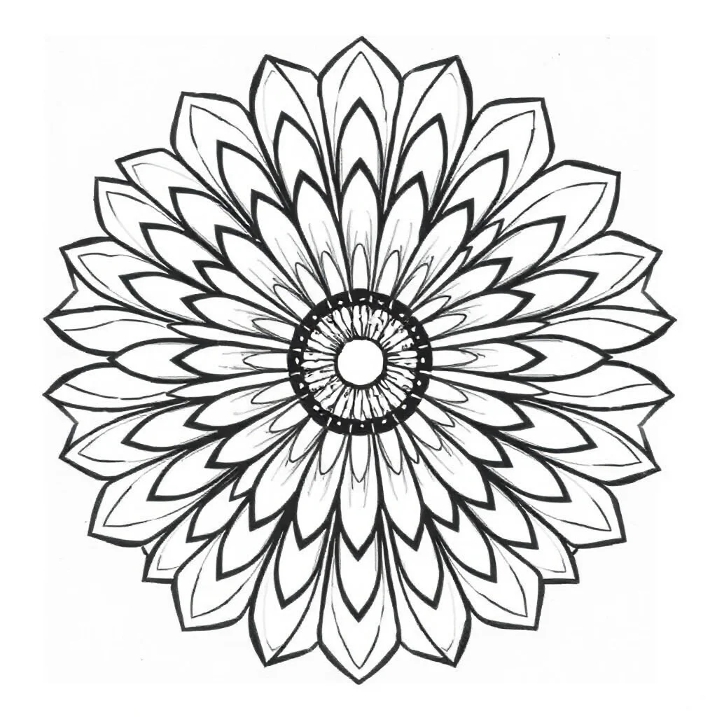 Floral mandalas a mandala of petals — easy floral mandalas coloring page (ages 2–5)