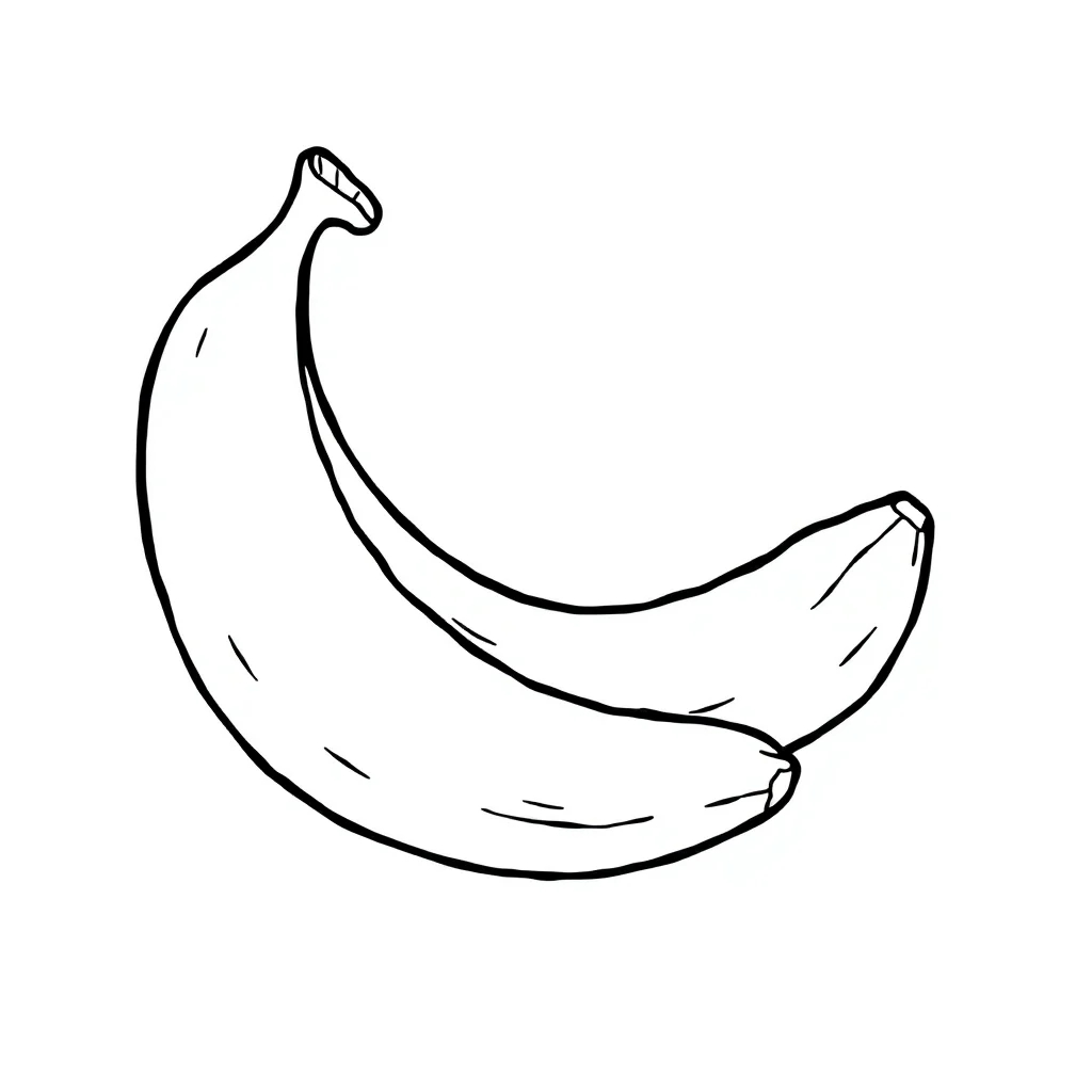 Fruits a banana — easy fruits coloring page (ages 2–5)