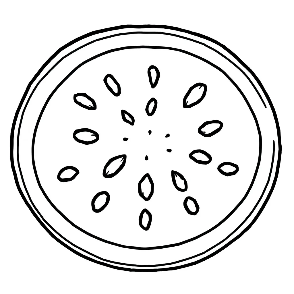 Fruits a watermelon slice — easy fruits coloring page (ages 2–5)