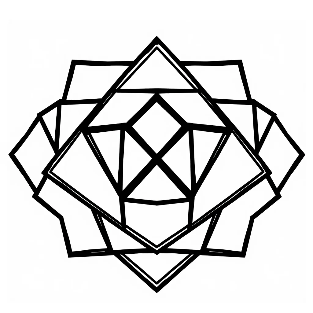 Geometric a geometric pattern — easy geometric patterns coloring page (ages 2–5)