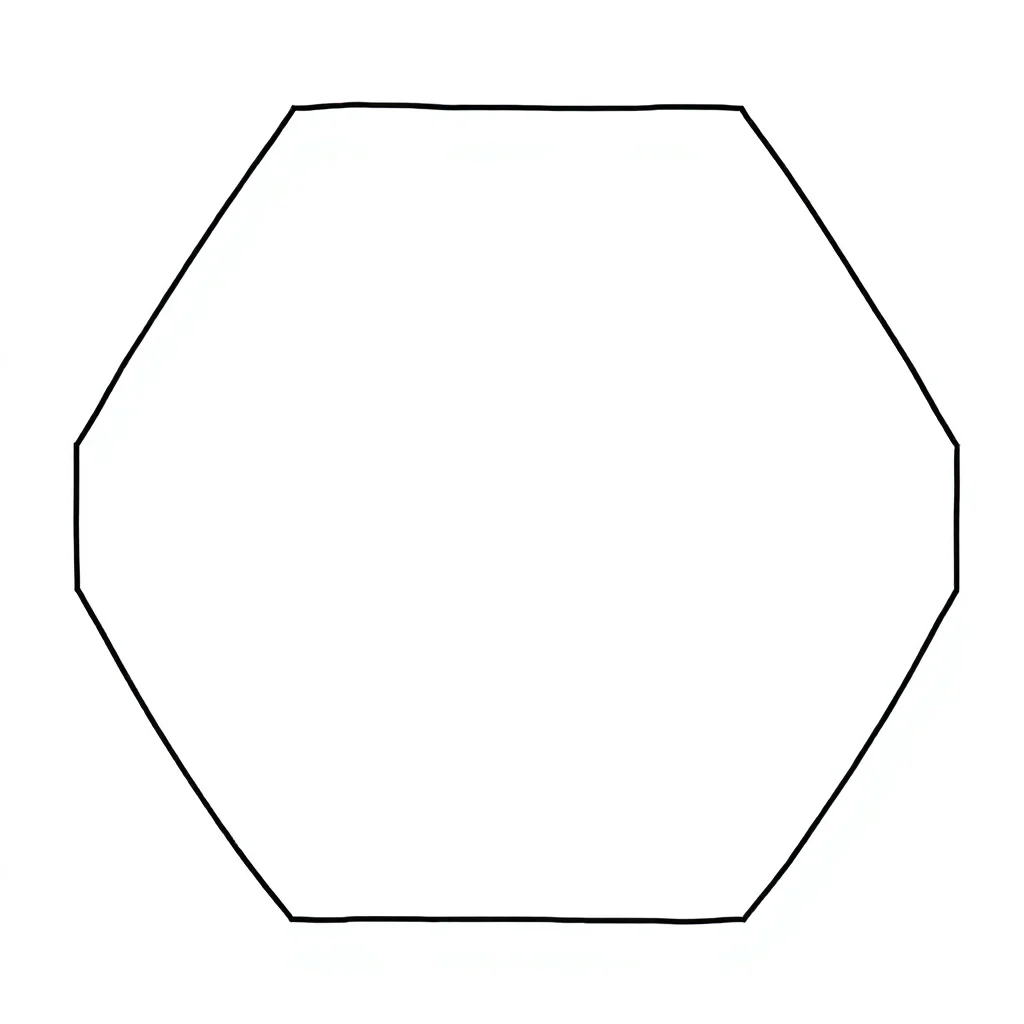 Geometric a hexagon pattern — easy geometric patterns coloring page (ages 2–5)