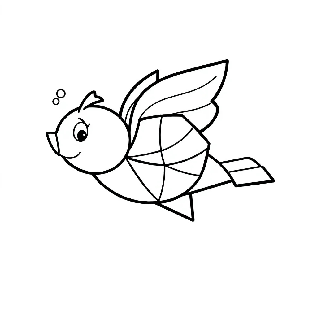 Geometric a tessellation pattern flying — easy geometric patterns coloring page (ages 2–5)