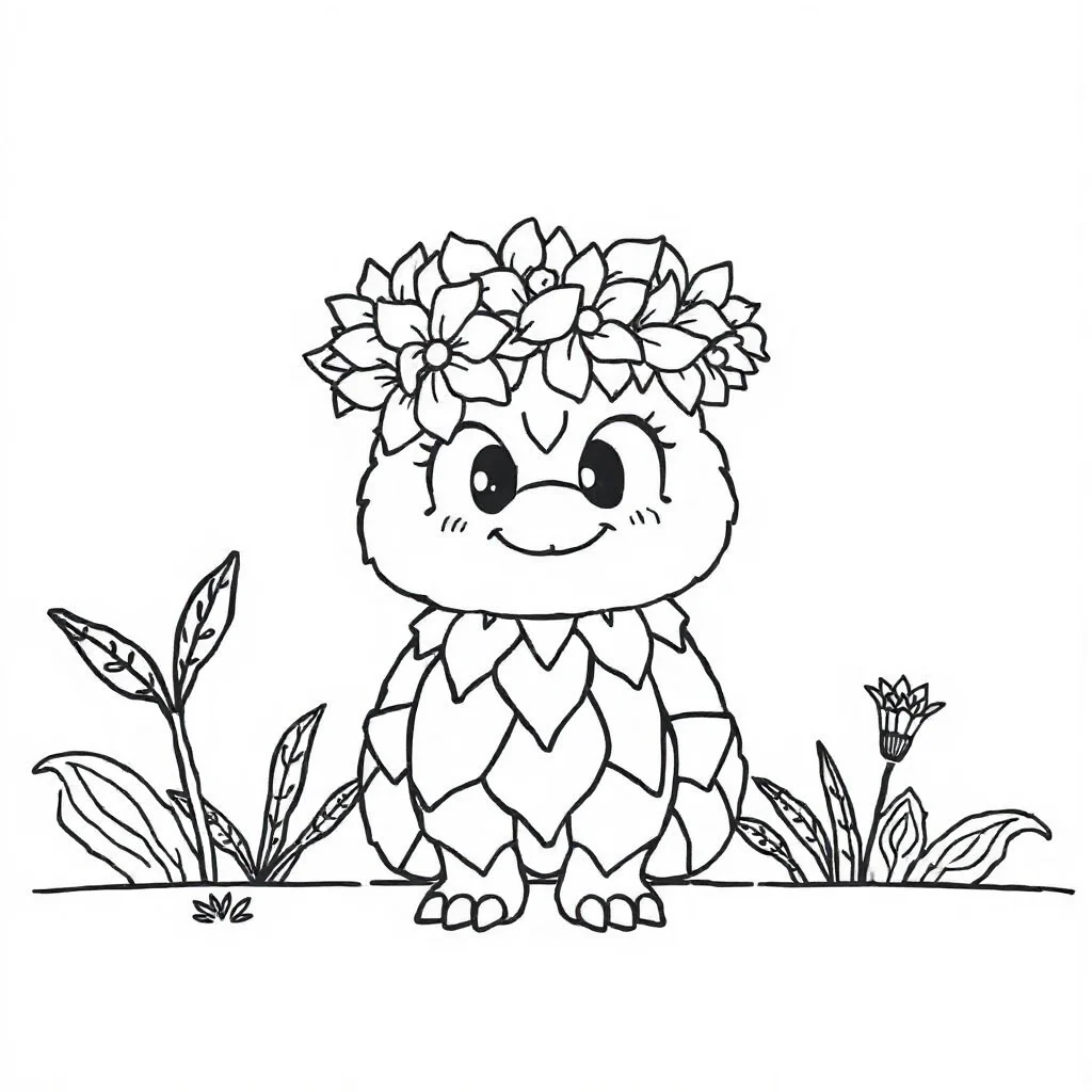 Geometric a tessellation pattern wearing a flower crown — classic geometric patterns coloring page (ages 5–10)