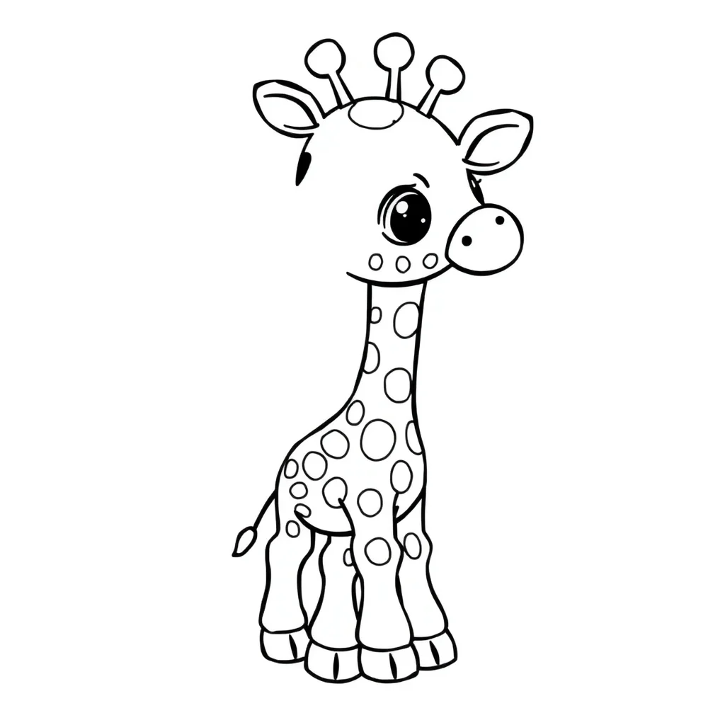 Giraffes a baby giraffe — easy giraffes coloring page (ages 2–5)