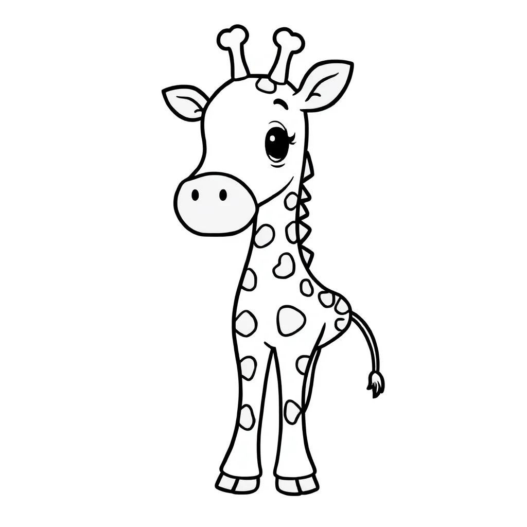 Giraffes a giraffe with spots — easy giraffes coloring page (ages 2–5)