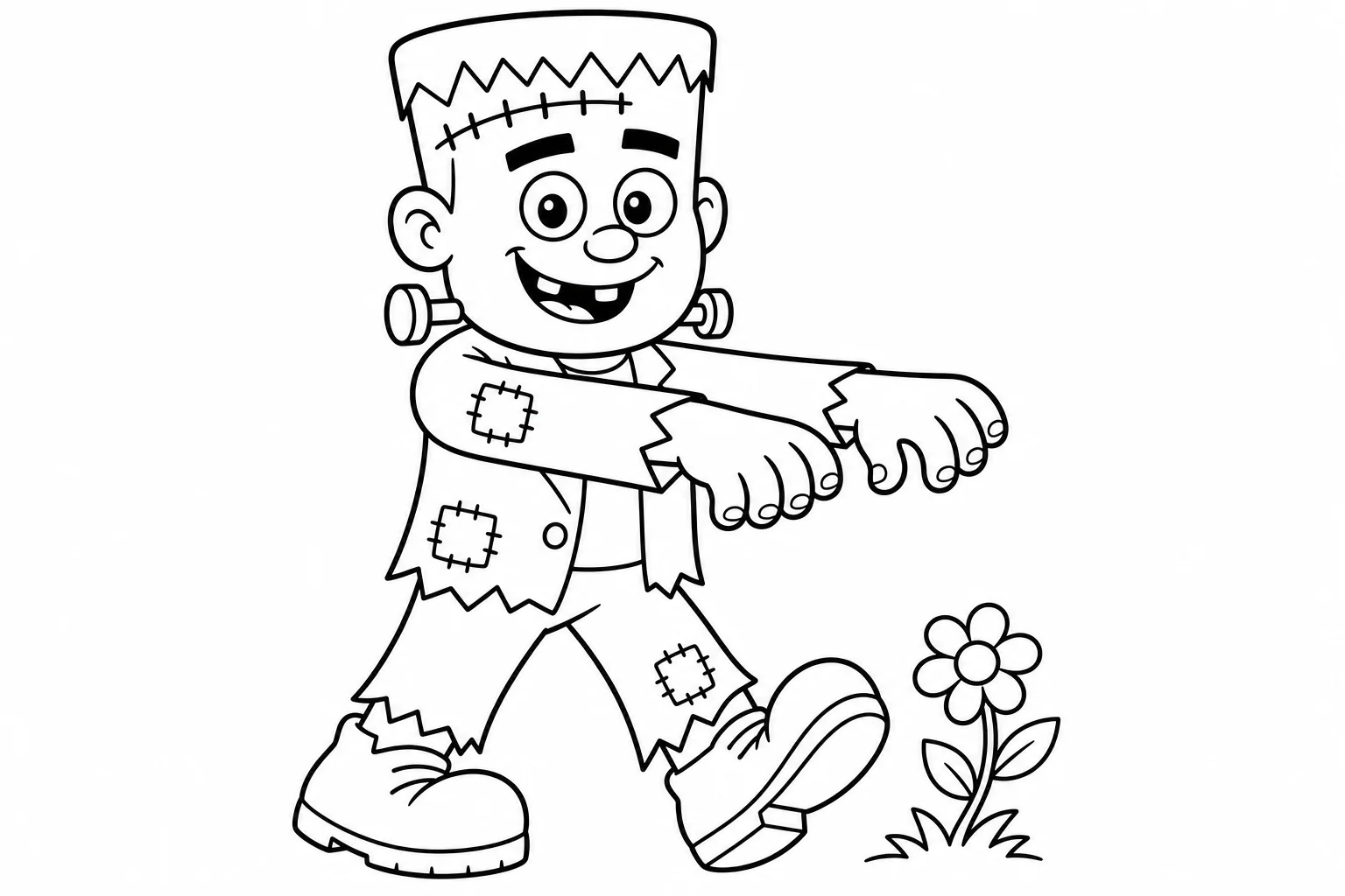 Halloween frankenstein — classic halloween coloring page (ages 5–10)
