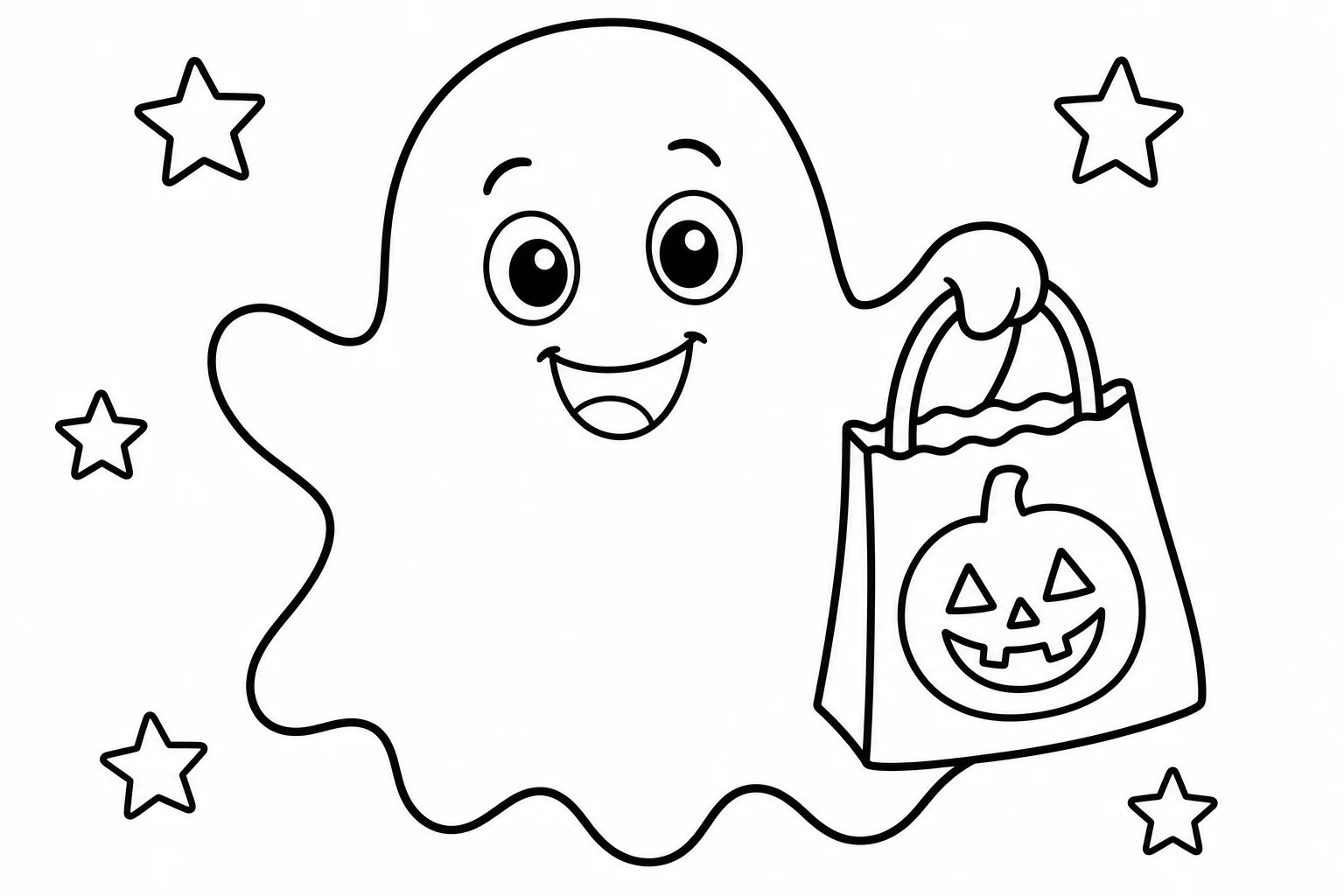 Halloween ghost candy — classic halloween coloring page (ages 5–10)