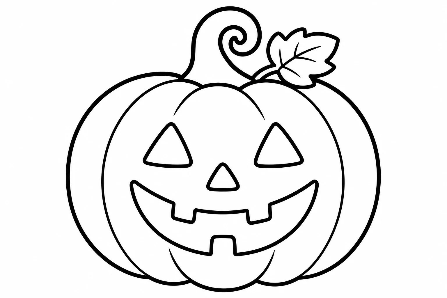 Halloween happy pumpkin simple — easy halloween coloring page (ages 2–5)