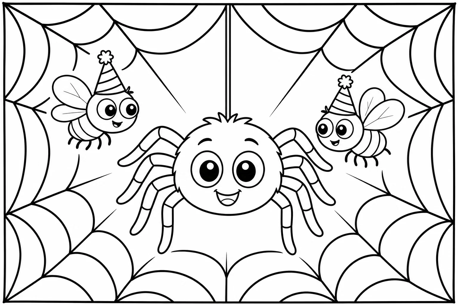 Halloween spider web — classic halloween coloring page (ages 5–10)