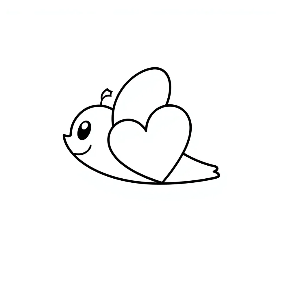 Hearts a heart pattern flying — easy hearts coloring page (ages 2–5)