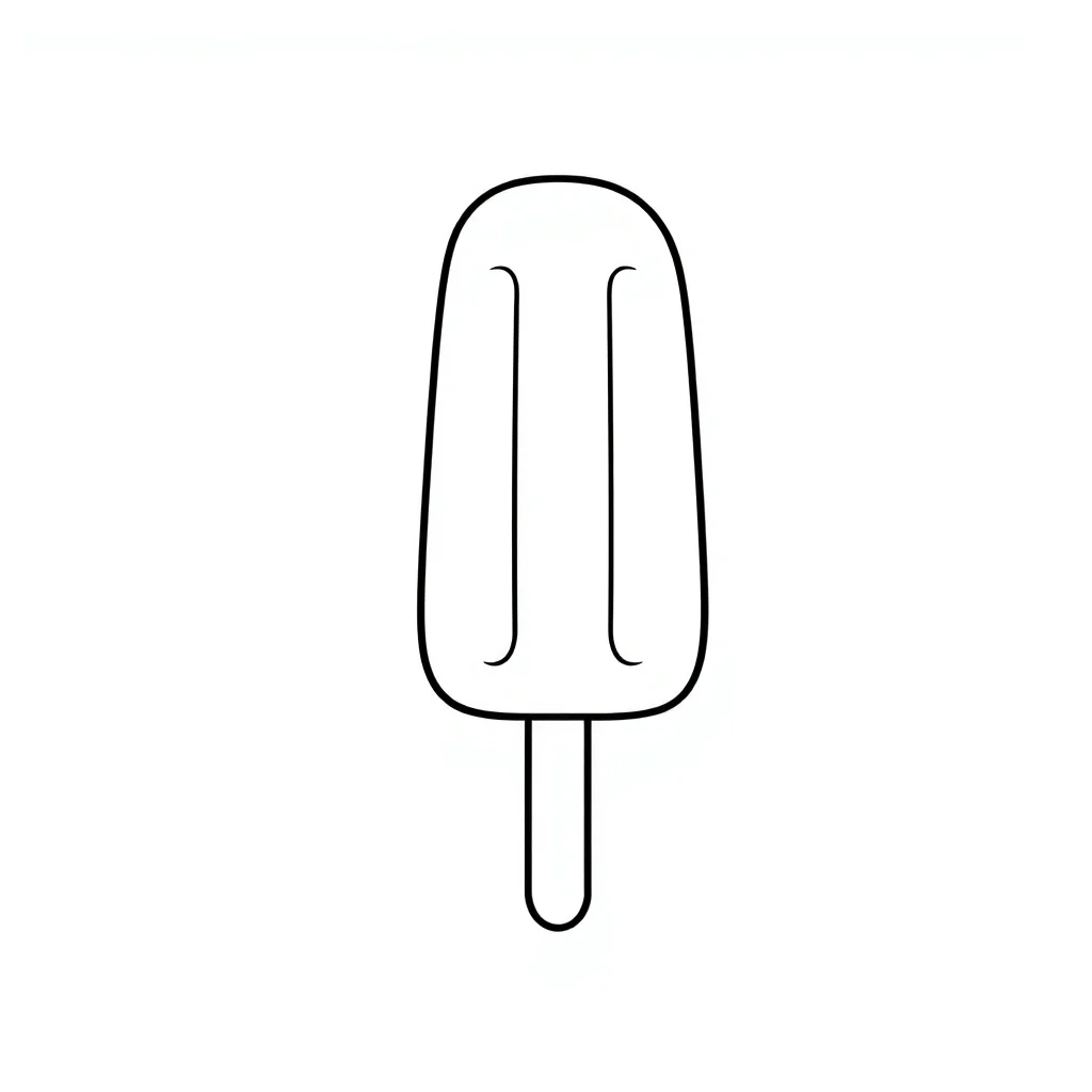 Ice cream a popsicle — easy ice cream coloring page (ages 2–5)