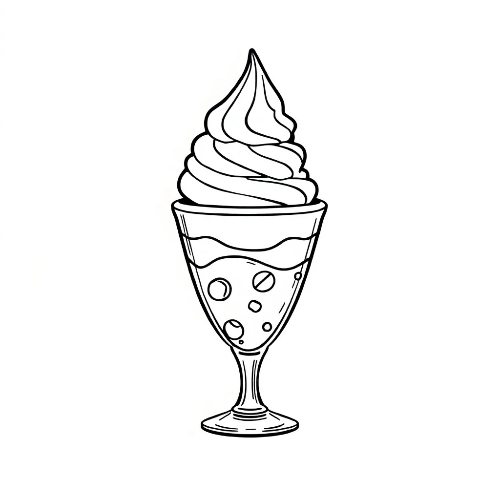 Ice cream an ice cream sundae — easy ice cream coloring page (ages 2–5)