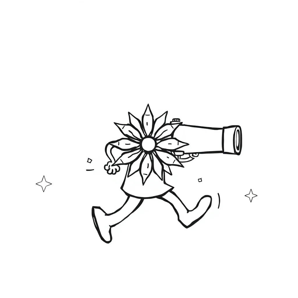 Kaleidoscope a kaleidoscope pattern running — easy kaleidoscope coloring page (ages 2–5)