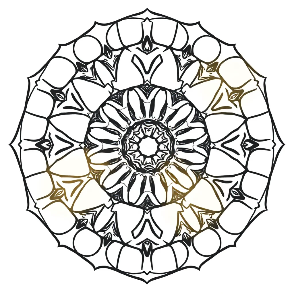 Kaleidoscope a kaleidoscope pattern — easy kaleidoscope coloring page (ages 2–5)