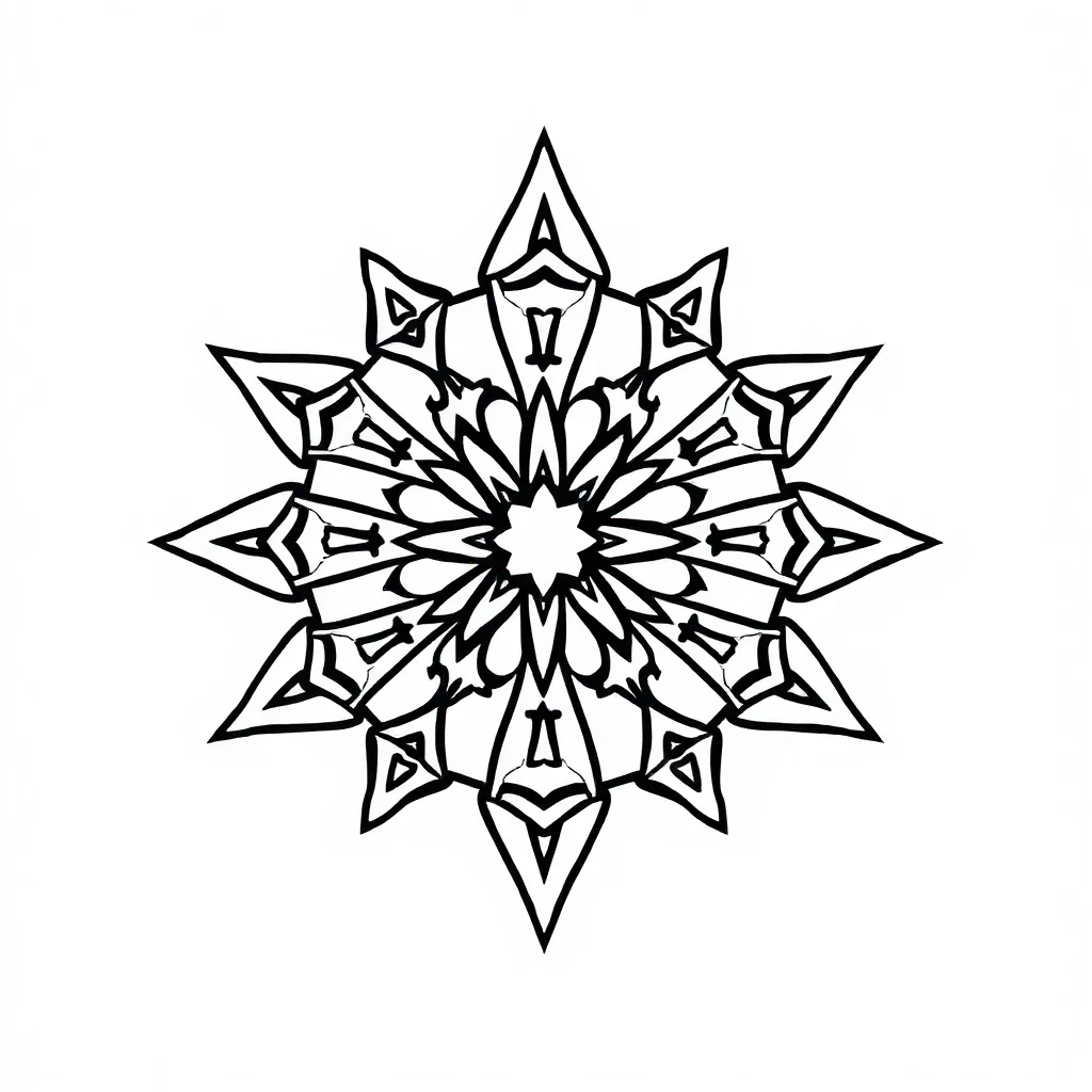 Kaleidoscope a star kaleidoscope — easy kaleidoscope coloring page (ages 2–5)