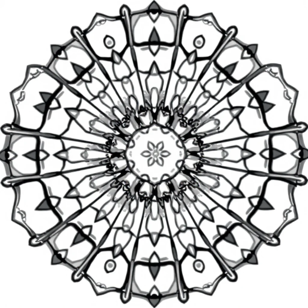 Kaleidoscope a symmetrical kaleidoscope — easy kaleidoscope coloring page (ages 2–5)