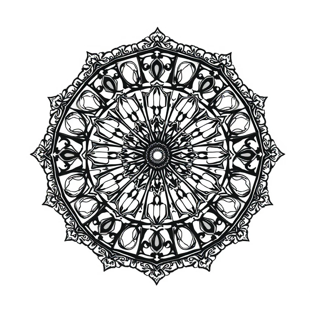Kaleidoscope an ornate kaleidoscope — easy kaleidoscope coloring page (ages 2–5)