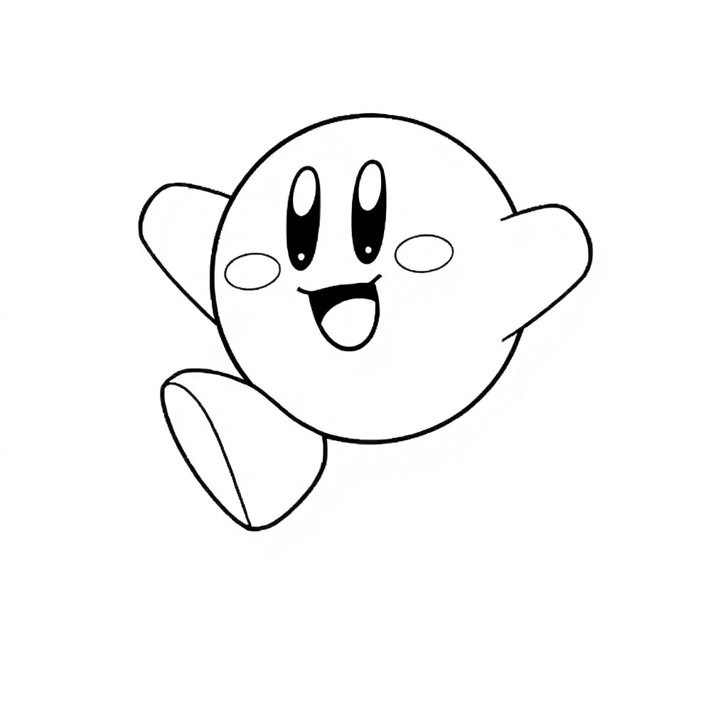 Kirby kirby jumping with joy — easy kirby coloring page (ages 2–5)