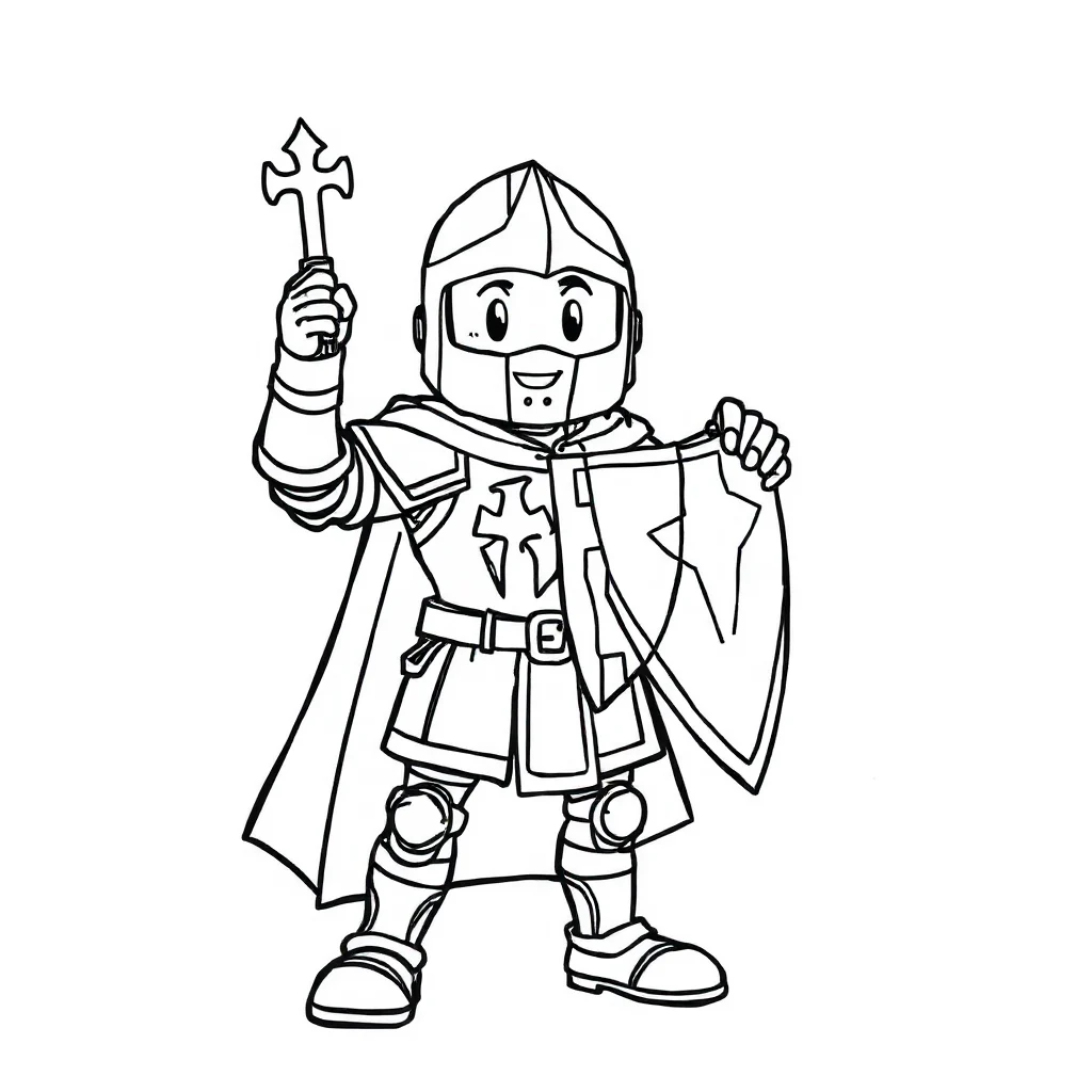 Knights a brave knight — easy knights coloring page (ages 2–5)