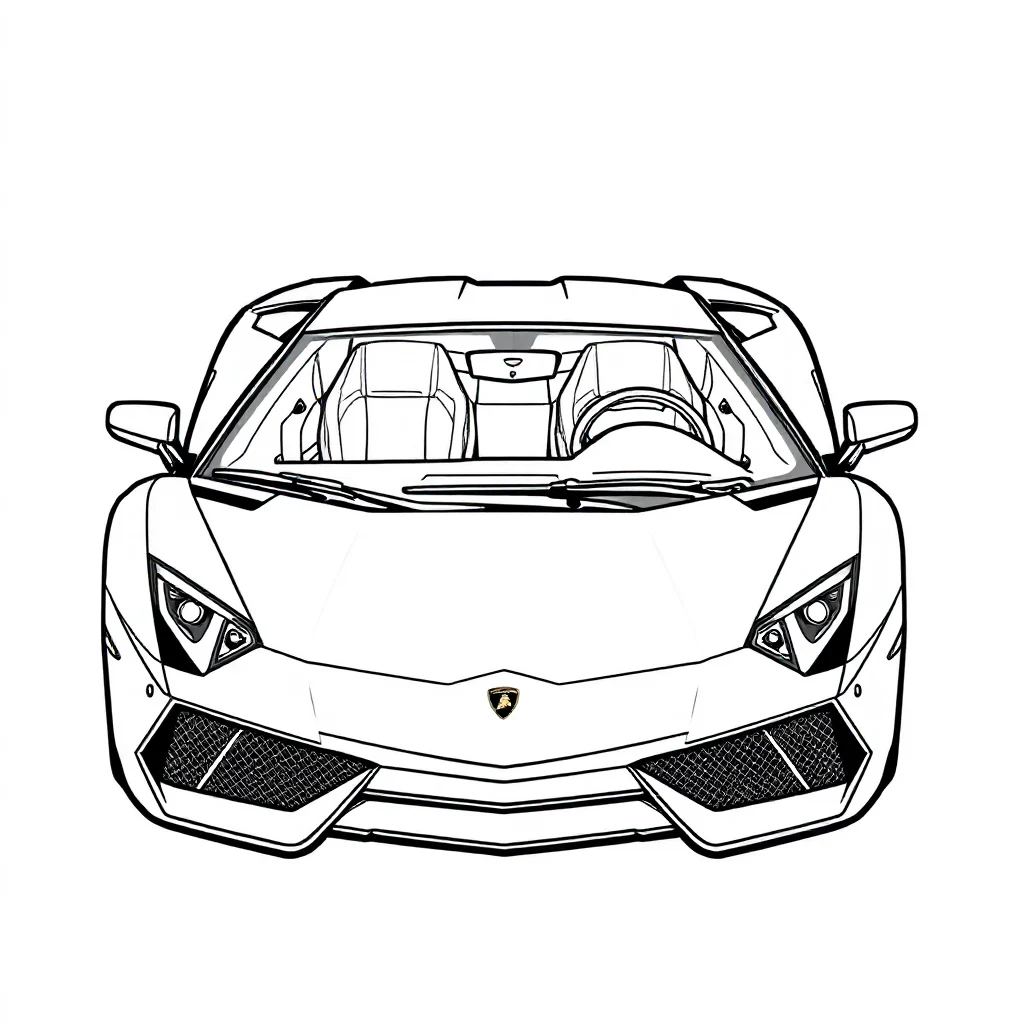 Lamborghini a detailed lamborghini super car — easy lamborghini coloring page (ages 2–5)