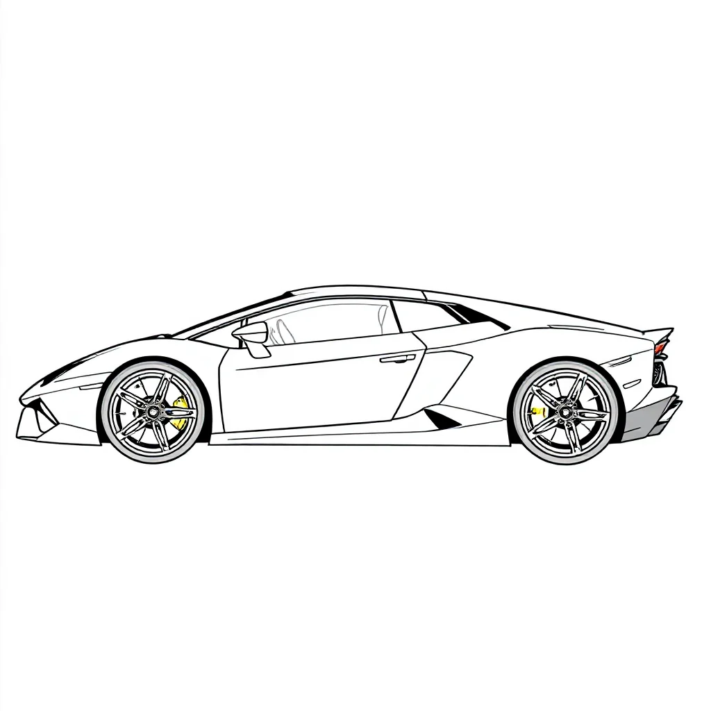 Lamborghini a lamborghini sports car side view — easy lamborghini coloring page (ages 2–5)