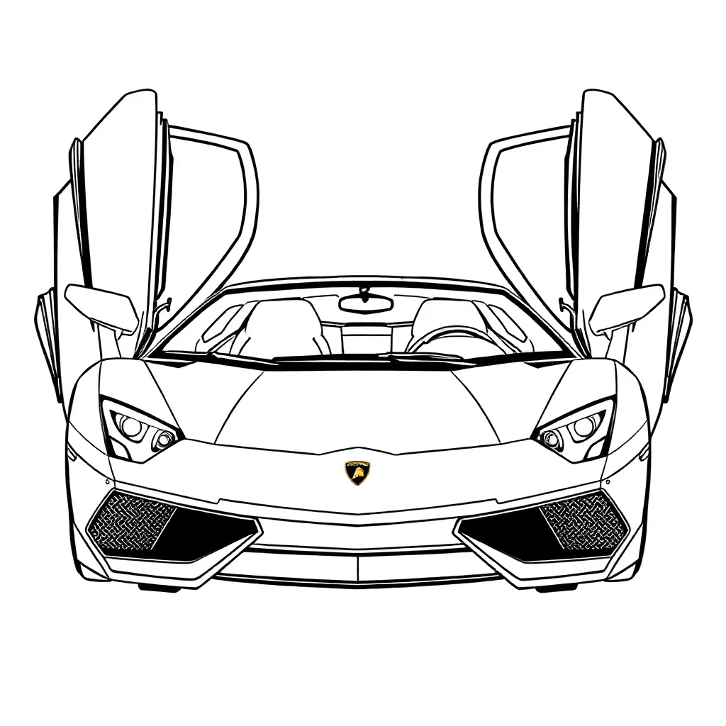 Lamborghini a lamborghini with open scissor doors — easy lamborghini coloring page (ages 2–5)