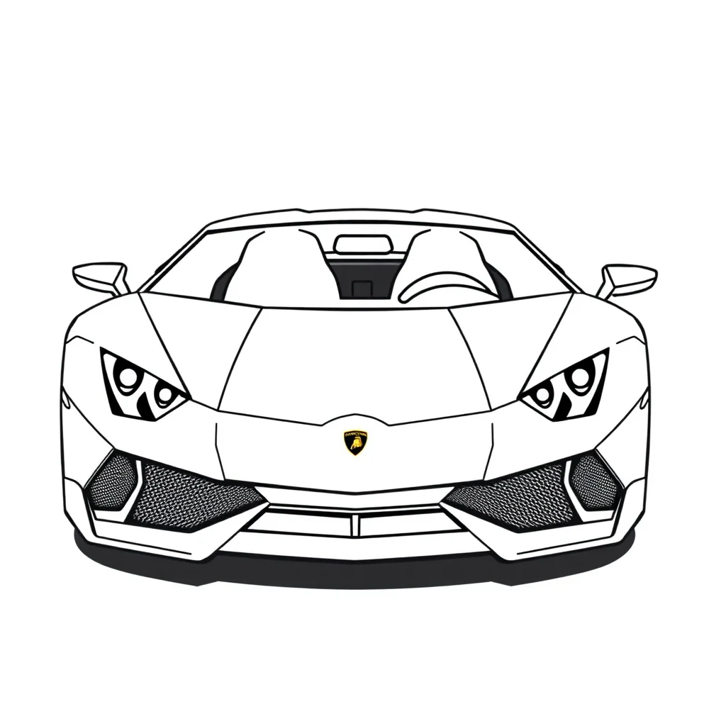 Lamborghini a sleek lamborghini super car — easy lamborghini coloring page (ages 2–5)