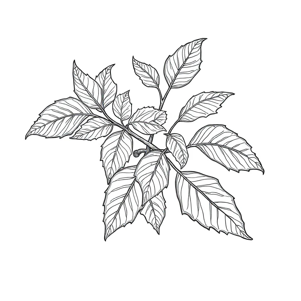 Leaves coloring pages