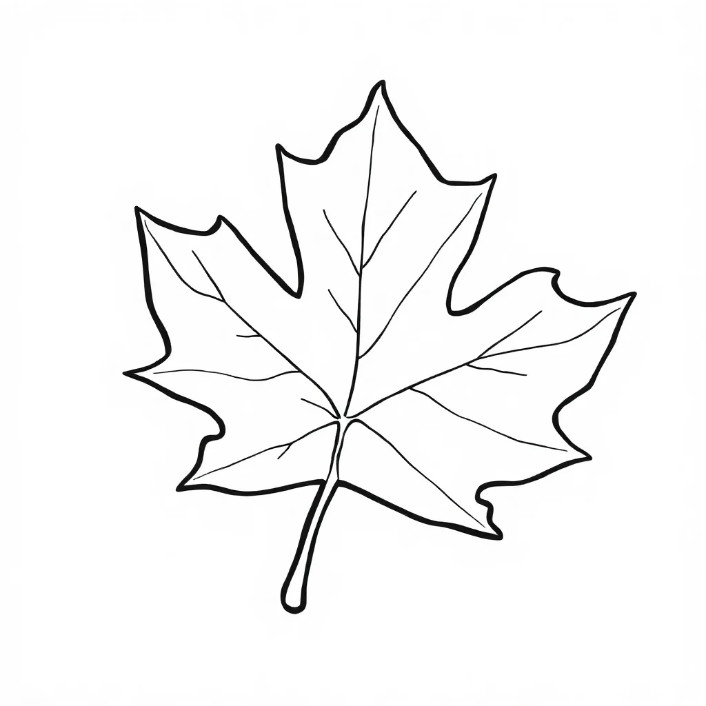 Leaves a maple leaf flying — easy leaves coloring page (ages 2–5)