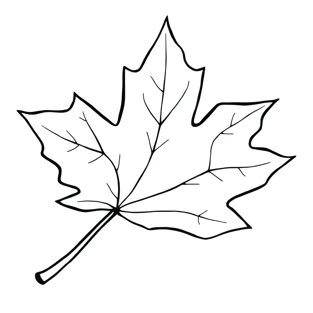 Leaves a maple leaf — easy leaves coloring page (ages 2–5)