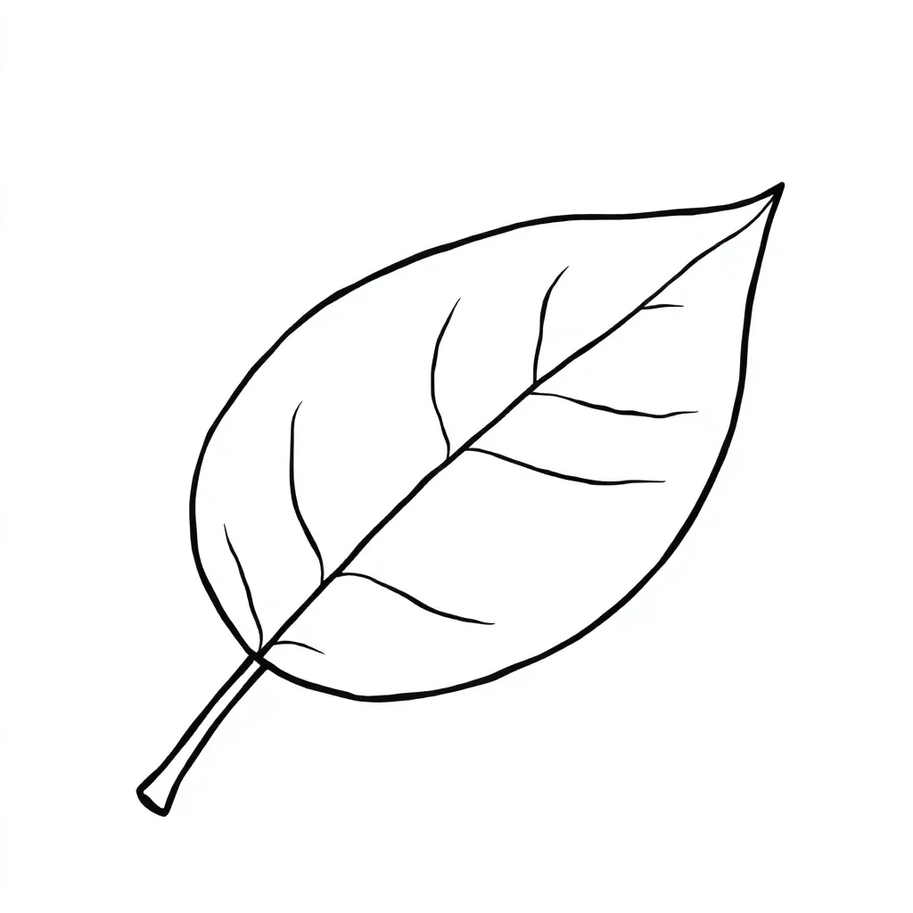 Leaves a single leaf — easy leaves coloring page (ages 2–5)