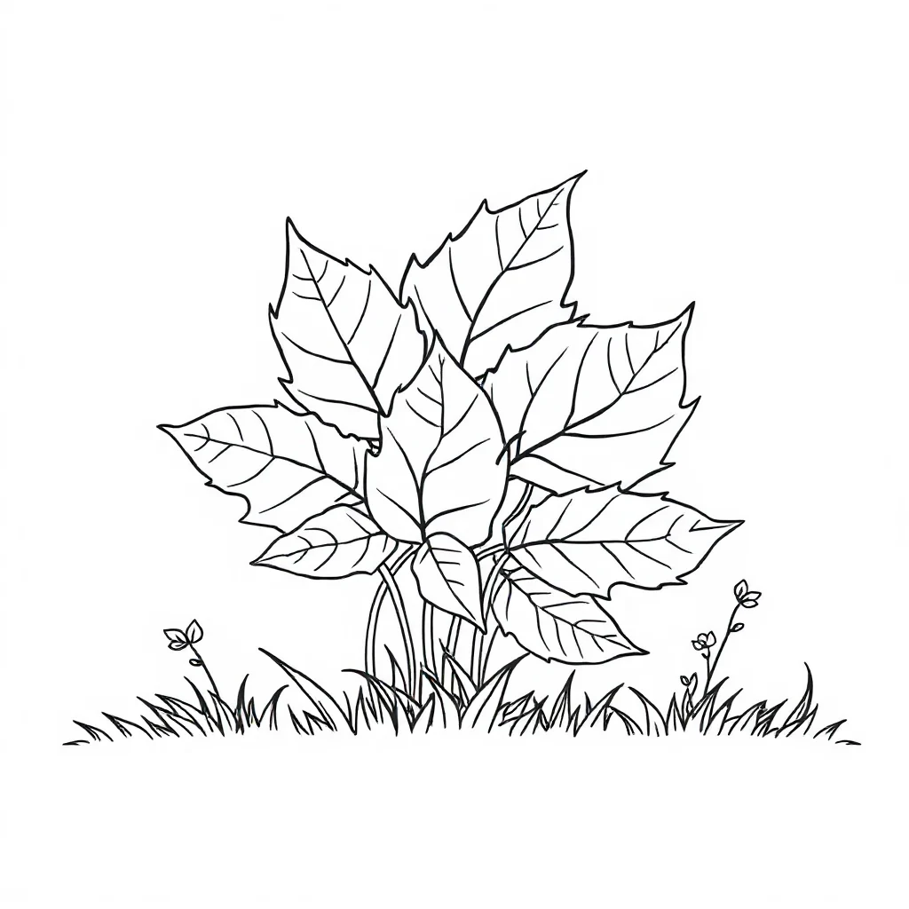 Leaves autumn leaves peeking from behind something — classic leaves coloring page (ages 5–10)