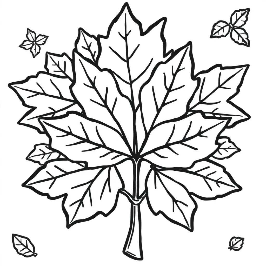 Leaves autumn leaves — easy leaves coloring page (ages 2–5)