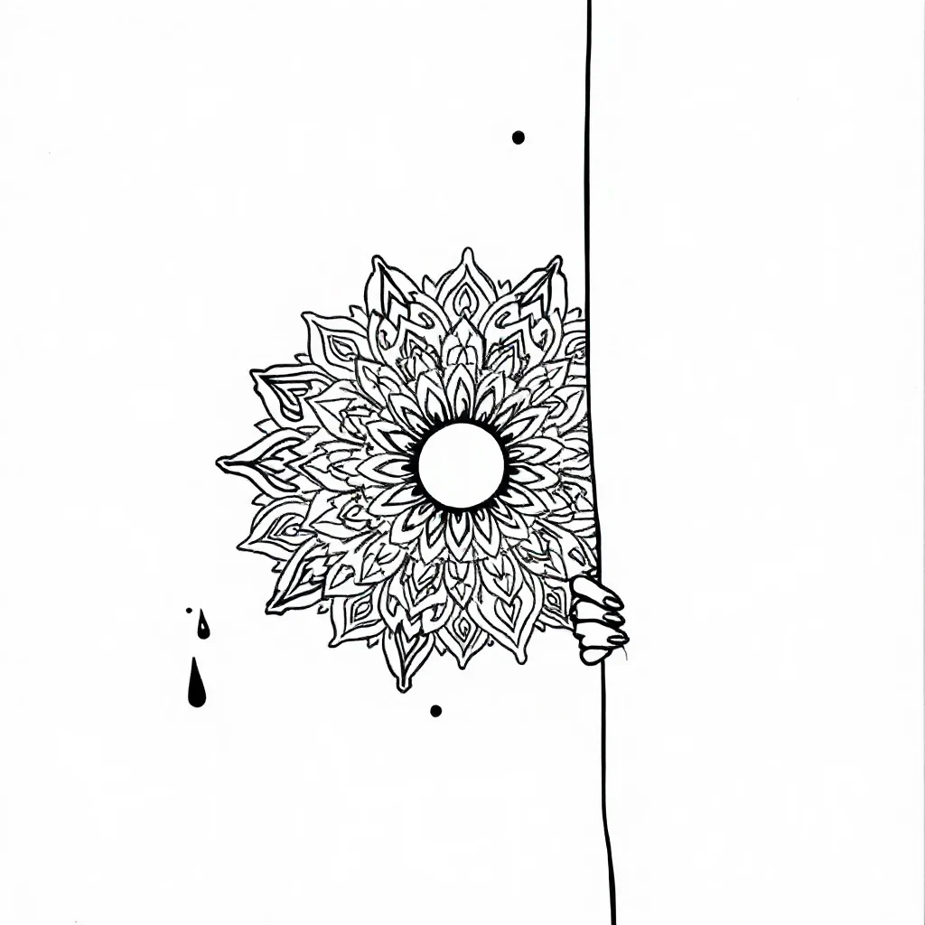 Mandalas a detailed mandala peeking from behind something — classic mandalas coloring page (ages 5–10)