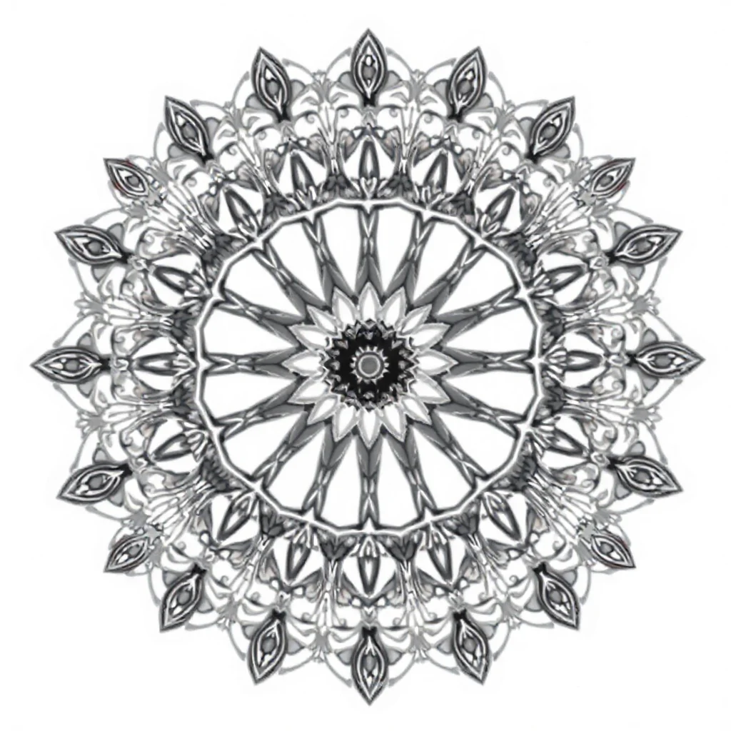 Mandalas a geometric mandala dancing — detailed mandalas coloring page (ages 9+ & adults)