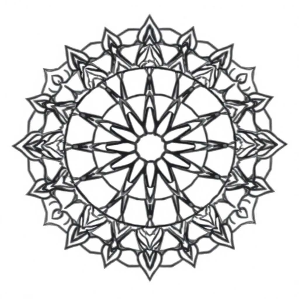 Mandalas a geometric mandala — easy mandalas coloring page (ages 2–5)