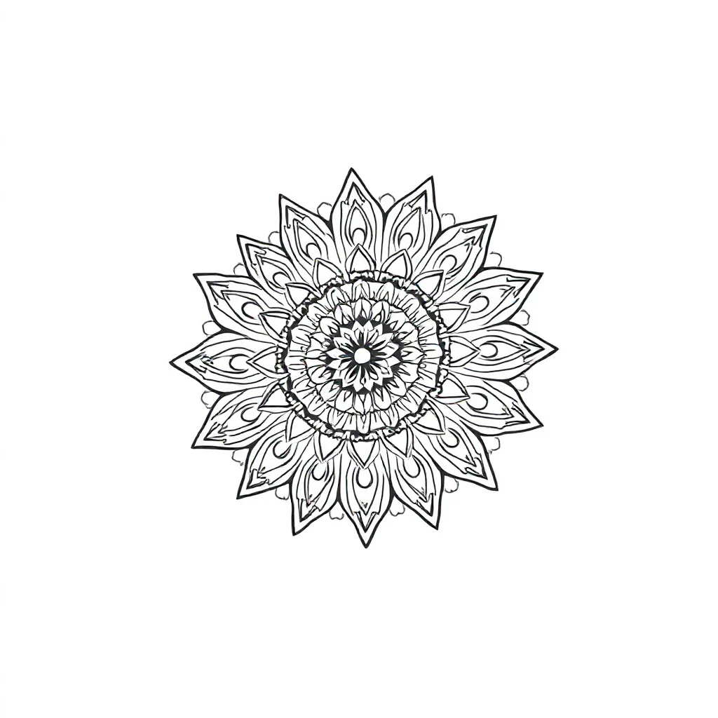 Mandalas an intricate mandala flying — easy mandalas coloring page (ages 2–5)