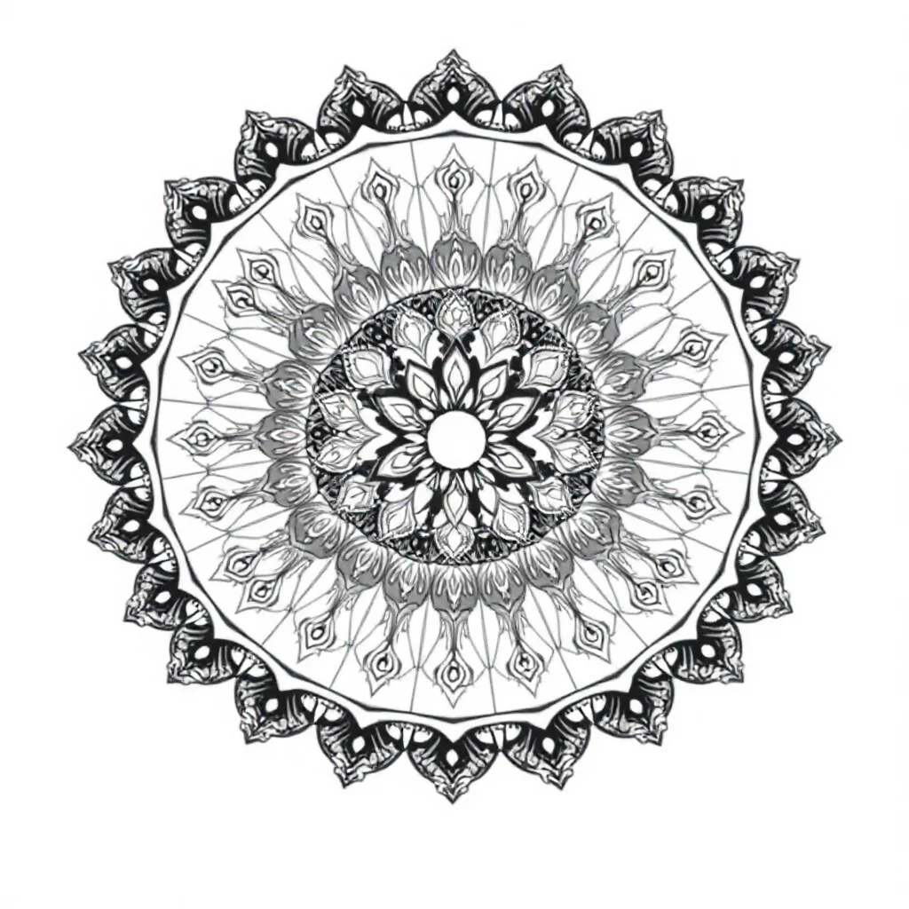 Mandalas an intricate mandala leaping mid air — detailed mandalas coloring page (ages 9+ & adults)