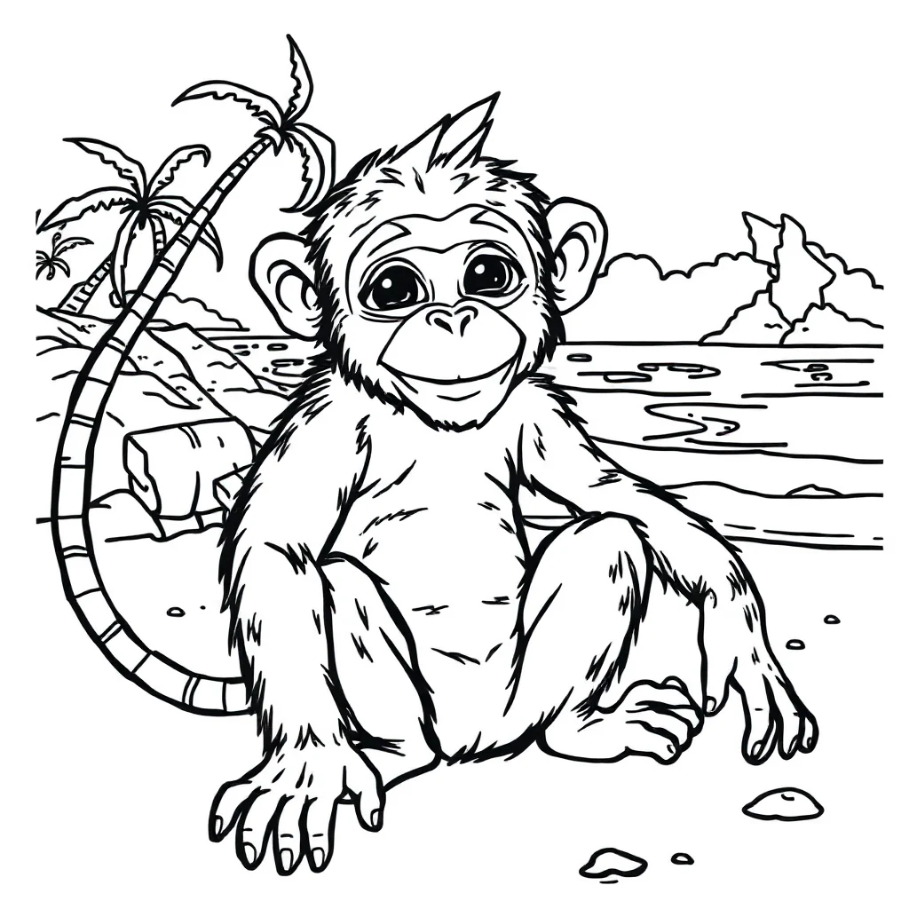 Monkeys coloring pages