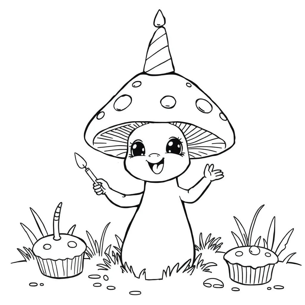 Mushrooms coloring pages