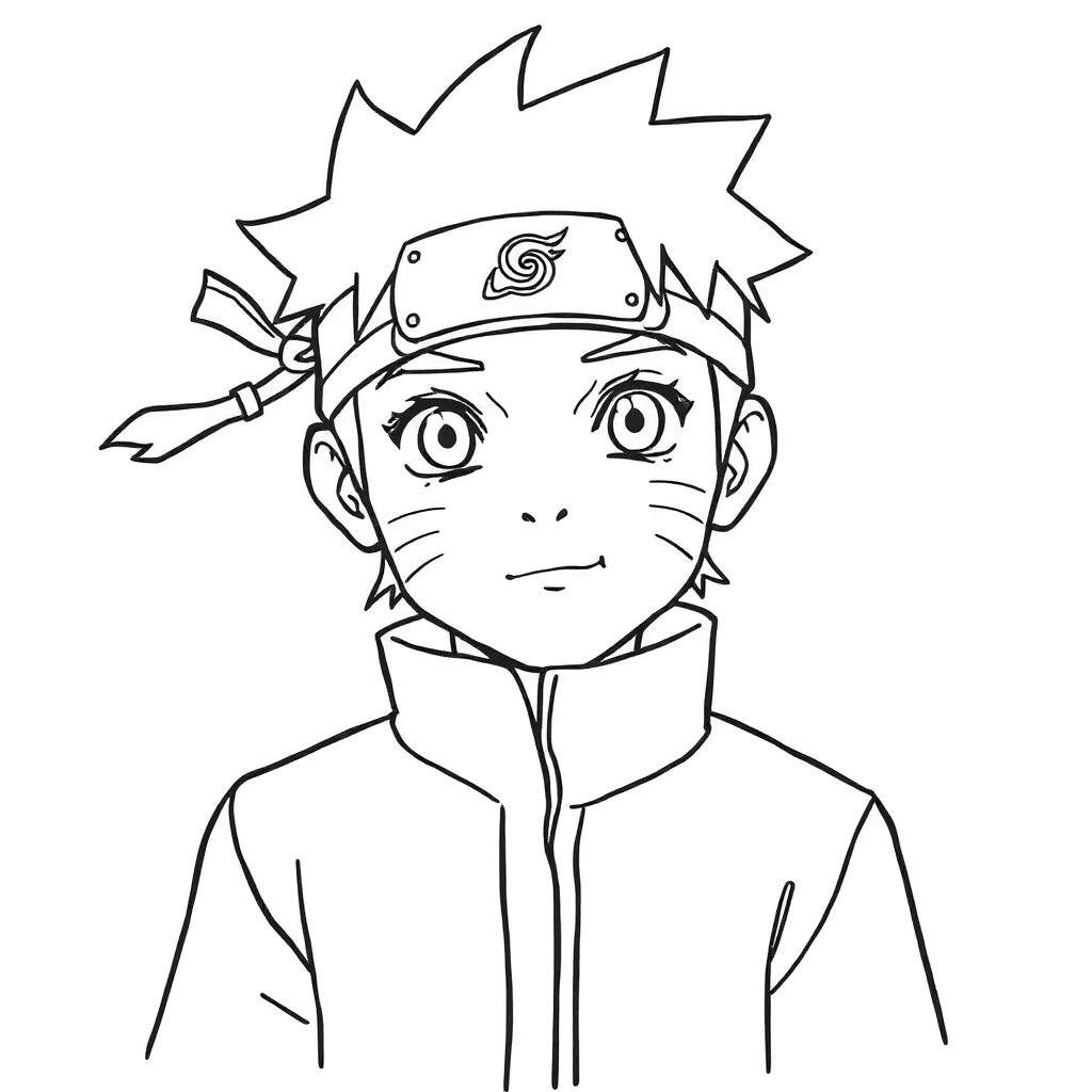 Naruto naruto with a headband — easy naruto coloring page (ages 2–5)