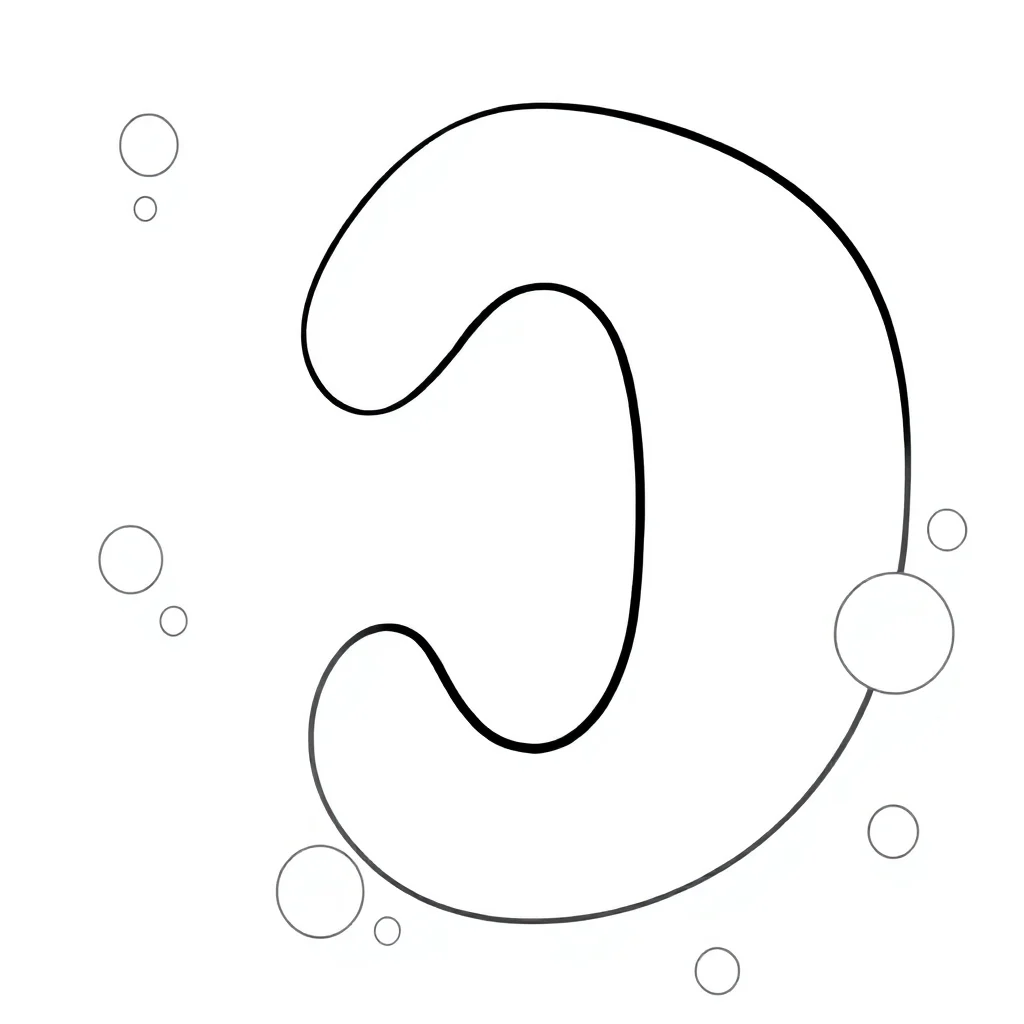 Numbers a bubble number — easy numbers coloring page (ages 2–5)