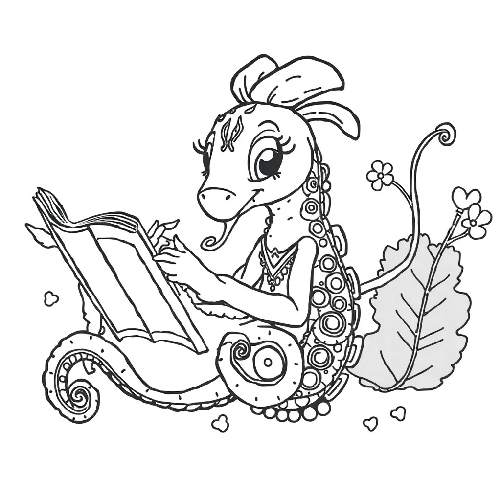 Paisley a detailed paisley reading a book — classic paisley coloring page (ages 5–10)