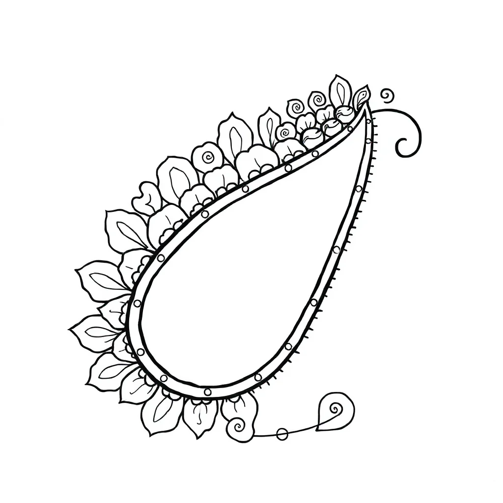 Paisley a detailed paisley — easy paisley coloring page (ages 2–5)