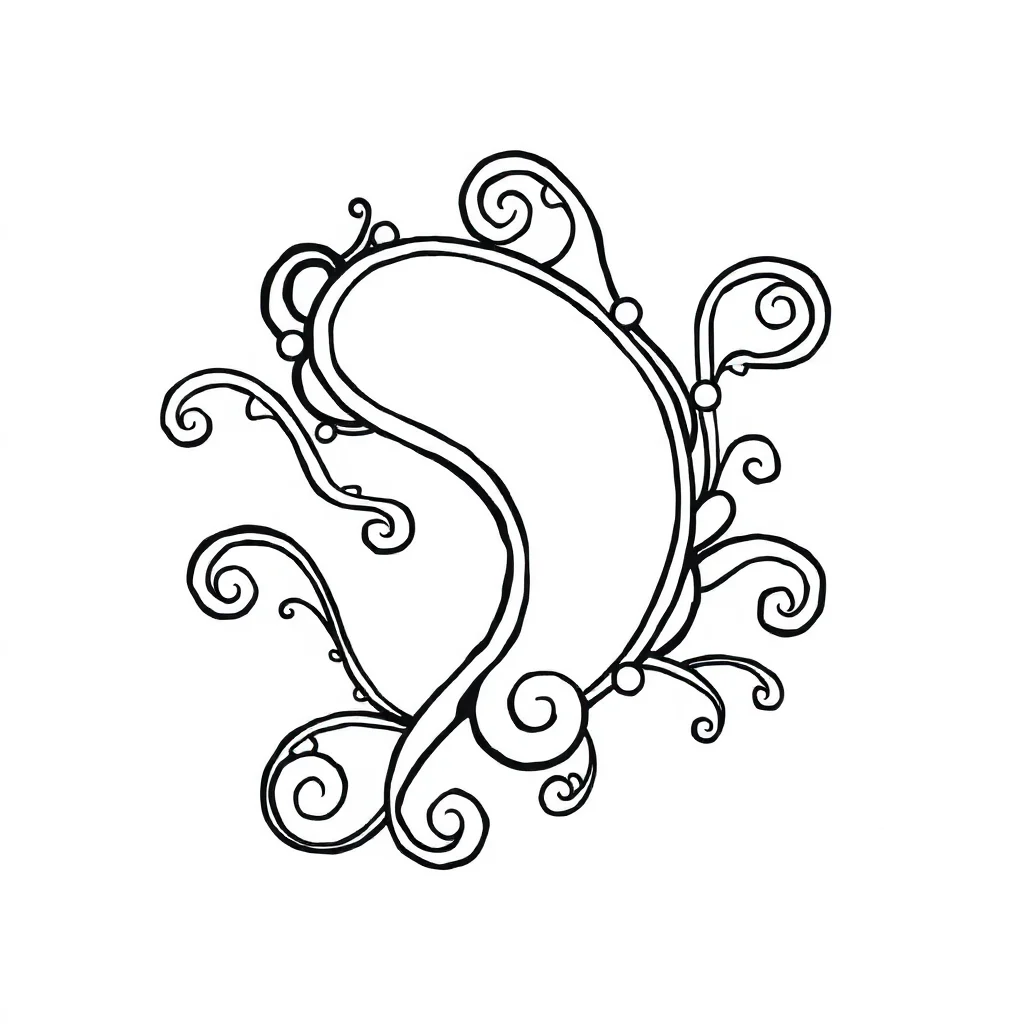 Paisley paisley with swirls — easy paisley coloring page (ages 2–5)