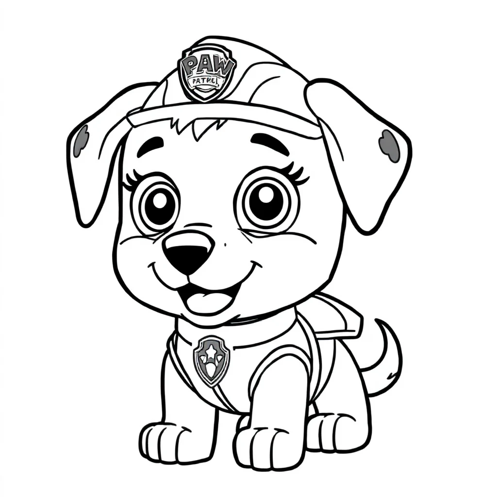 Paw patrol a chibi paw patrol puppy — easy paw patrol coloring page (ages 2–5)