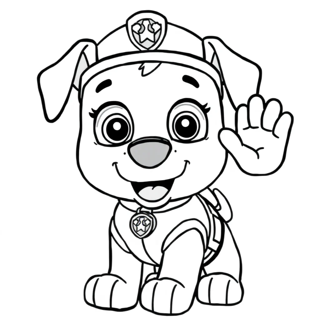 Paw patrol a paw patrol pup giving a high five — easy paw patrol coloring page (ages 2–5)