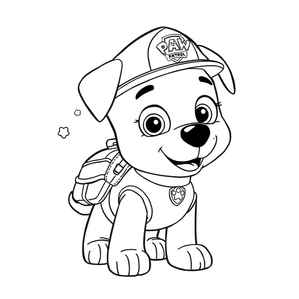 Paw patrol a paw patrol pup with a backpack — easy paw patrol coloring page (ages 2–5)